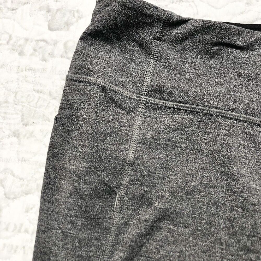 Lululemon Pace Rival Crop Leggings Pockets Size 8 Gray Black Heather 23" - Picture 6 of 9